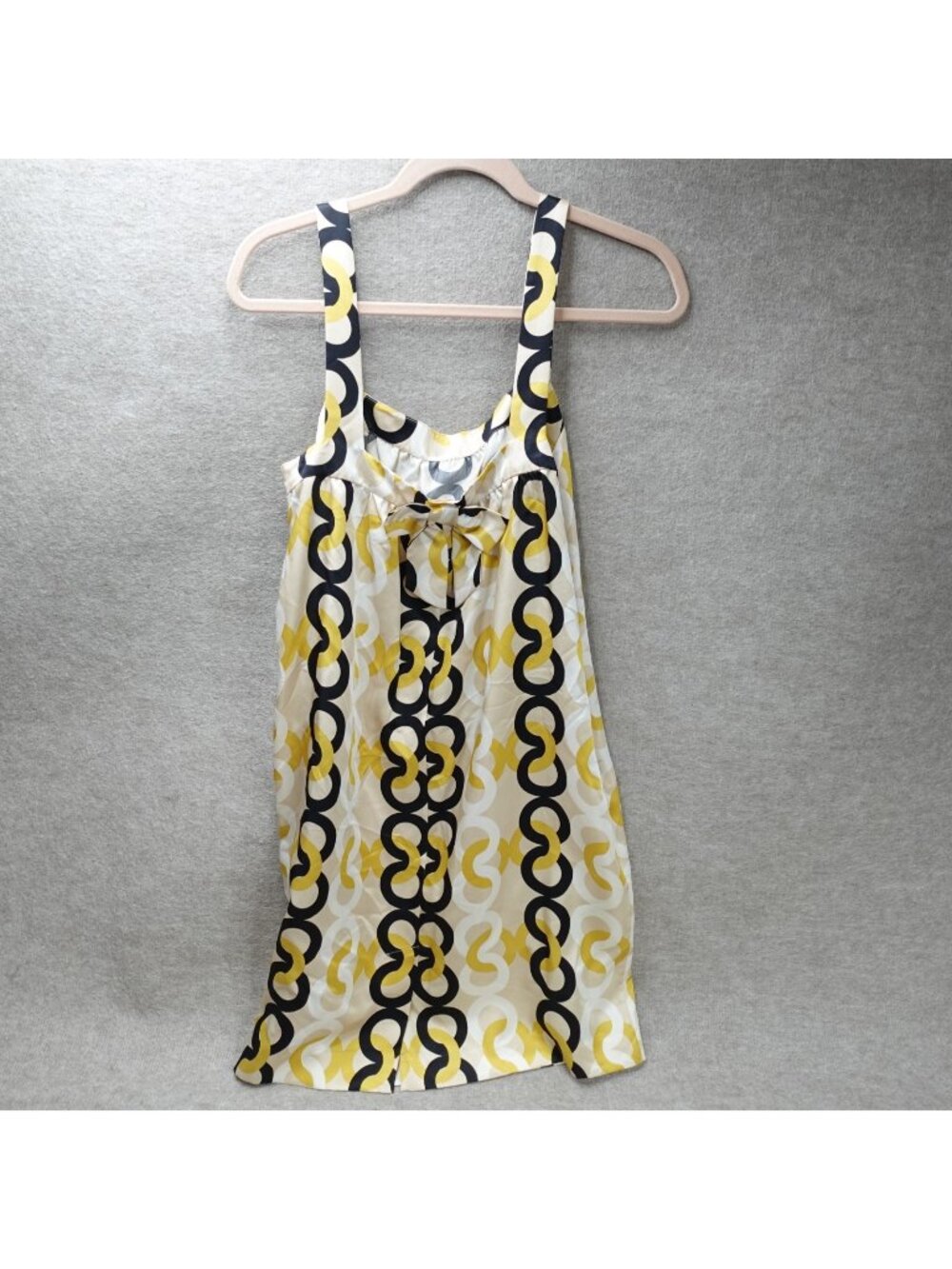 J.Crew Womens Dress 8 Beige Chainlink 100% Silk Shift